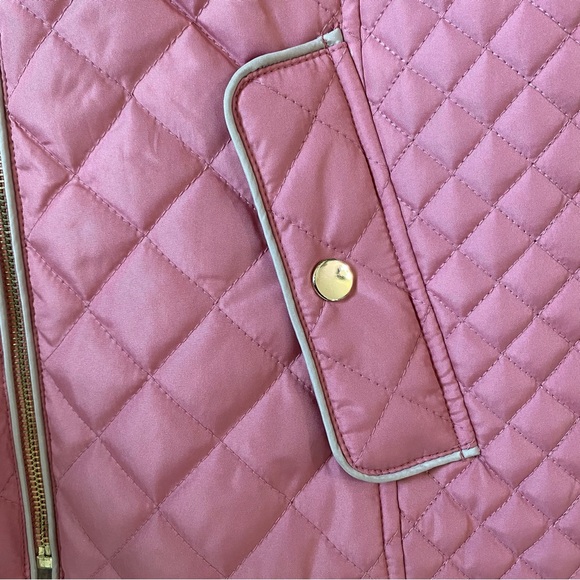 Adrienne Vittadini Quilted Vest Dusty Rose / Gold Size Medium EUC - Picture 8 of 13